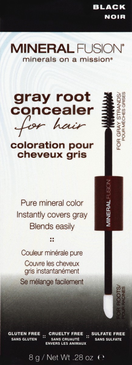 slide 4 of 4, Mineral Fusion Gray Root Concealer, Black, 0.28 oz