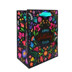 Marcel Schurman Happy Birthday Floral Gift Bag - Black