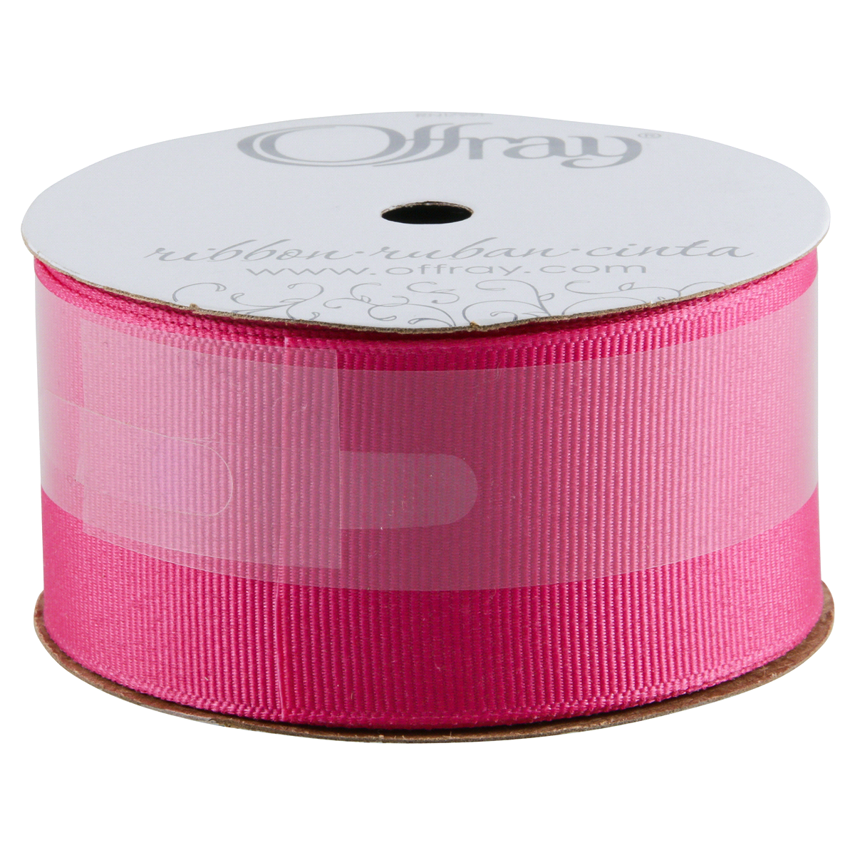 slide 1 of 9, Offray Ribbon Grosgrain Shockpink 1.5X, 12 ft