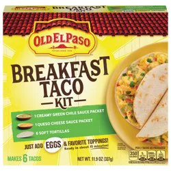 Old El Paso Breakfast Taco Kit with Sauces and Soft Tortillas, Makes 6 Tacos, 11.9 oz