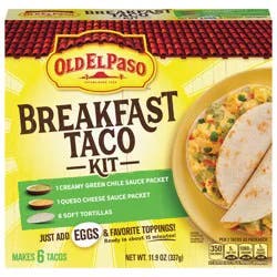 Old El Paso Breakfast Taco Kit with Sauces and Soft Tortillas, Makes 6 Tacos, 11.9 oz