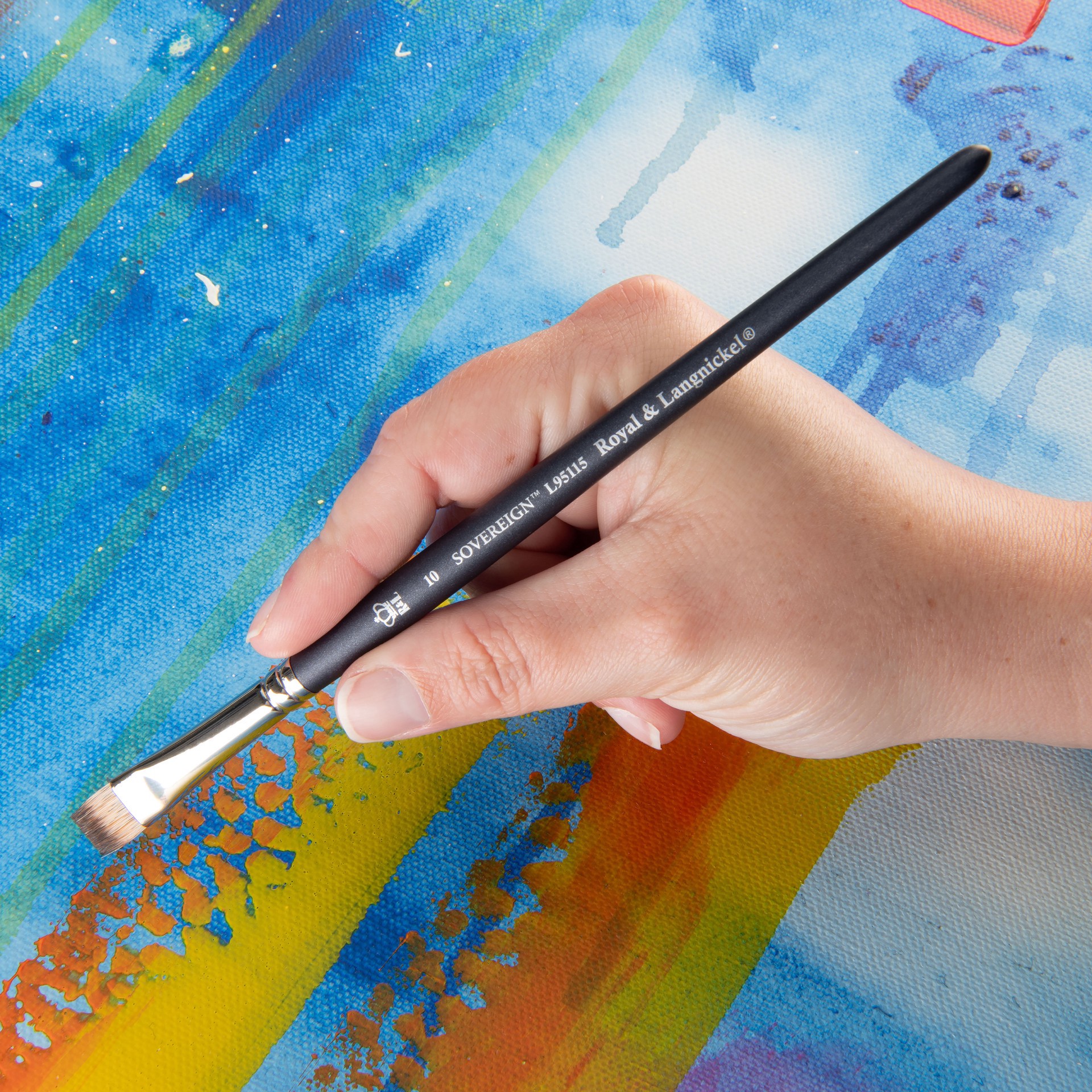 slide 2 of 3, Royal & Langnickel Sovereign Synthetic Long Handle Bright Brush, 1 ct