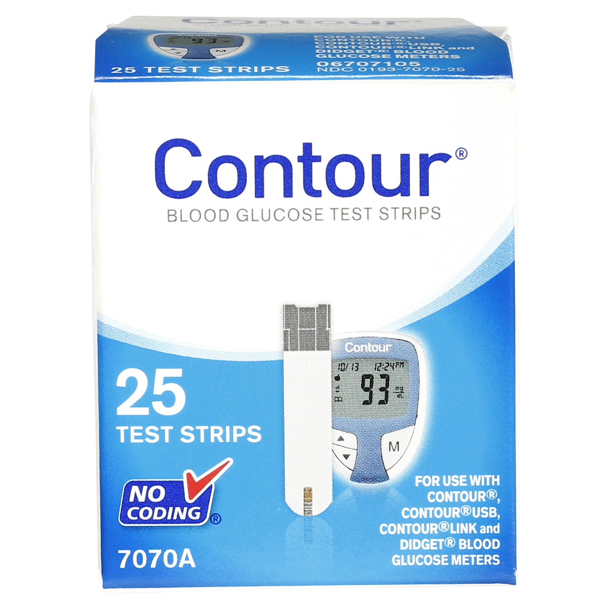 slide 1 of 5, Contour Blood Glucose Test Strips, 25 ct