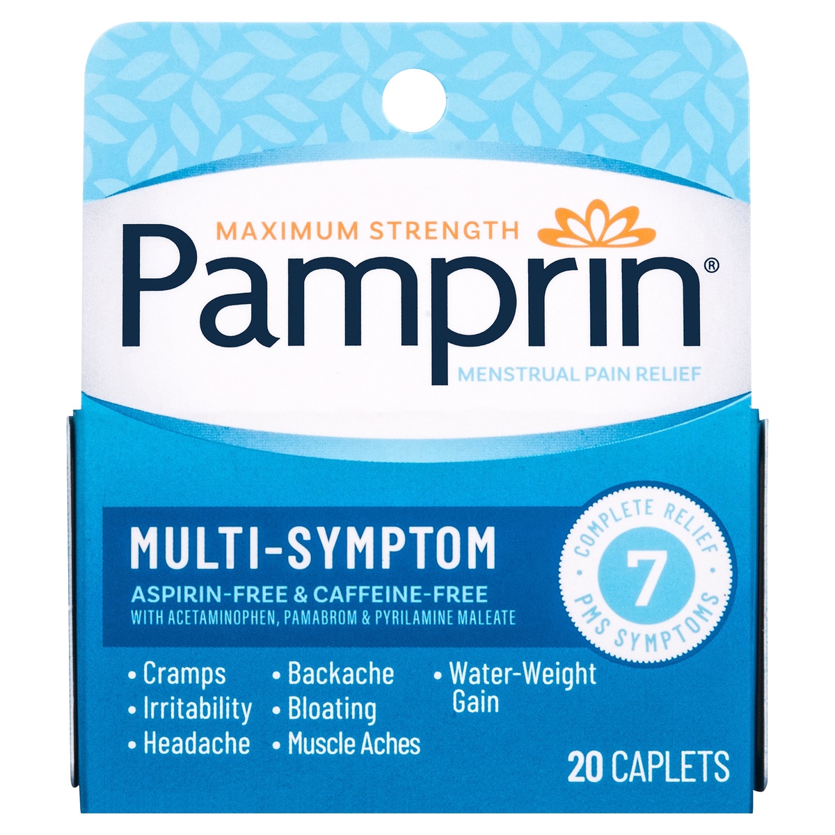 slide 1 of 8, Pamprin Maximum Strength Multi-Symptom, 20 ct
