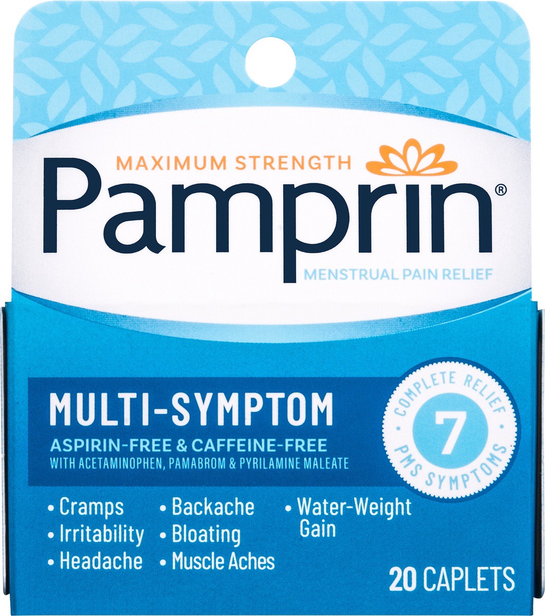 slide 4 of 7, Pamprin Multi-Symptom Relief 20 Caplets, 20 ct