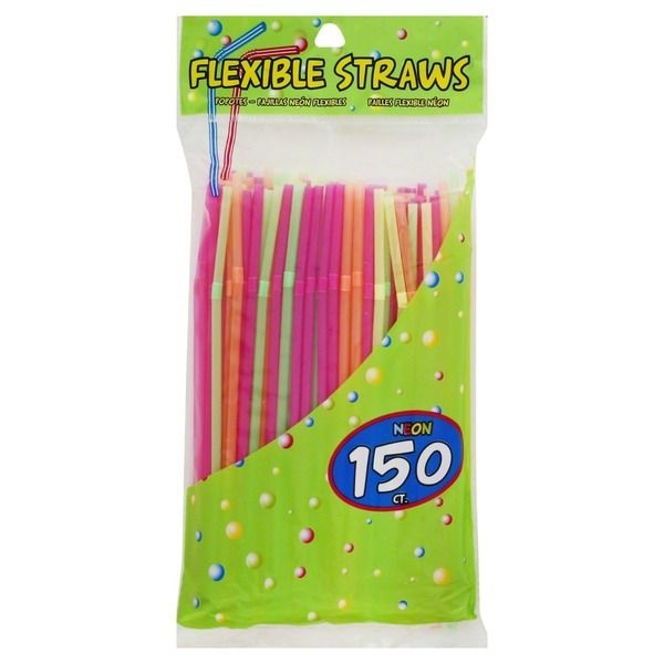 slide 1 of 1, Kolorae Jumbo Flex Straws, 100 ct