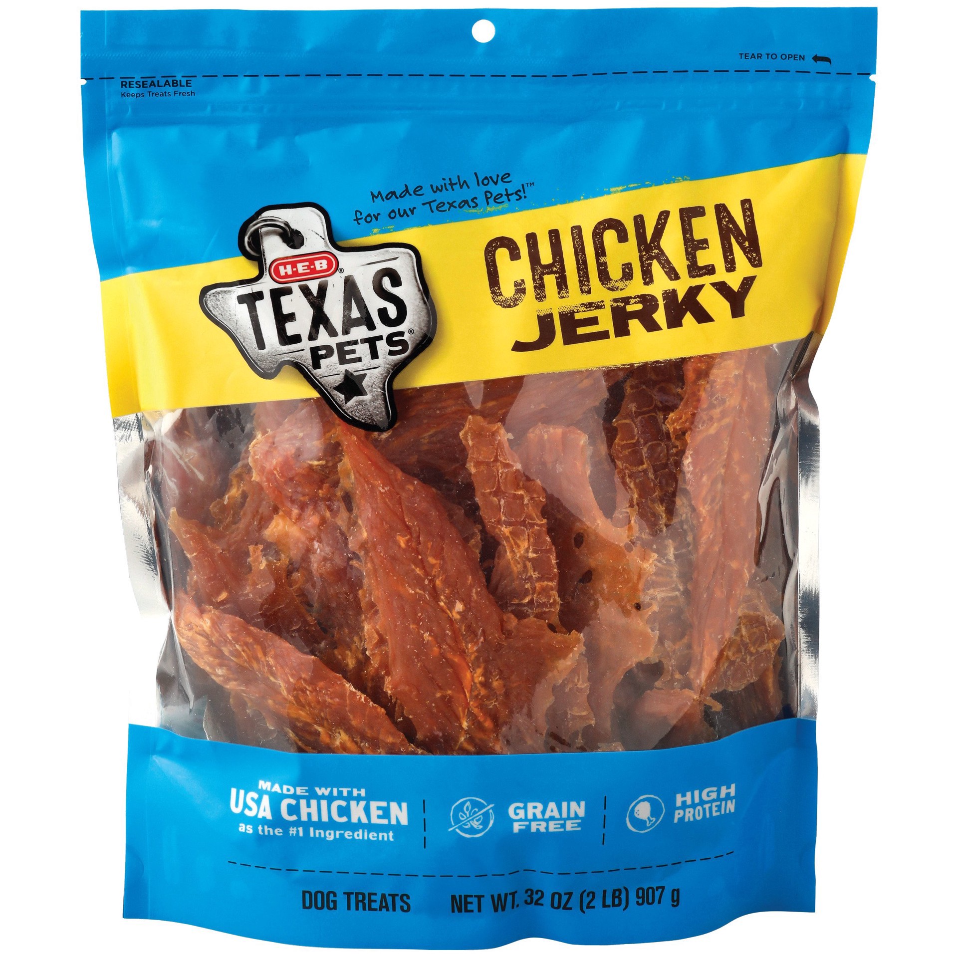 slide 1 of 1, H-E-B Texas Pets Chicken Jerky Dog Treats, 32 oz