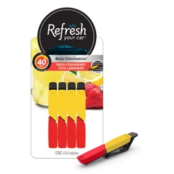 Refresh Your Car! Refresh Your Car Air Freshener Vent Sticks, Fresh Strawberry / Cool Lemonade Scent, 4 Pack