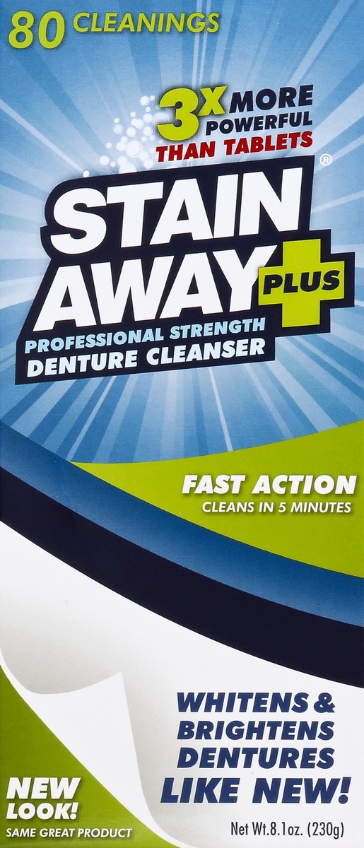 slide 4 of 6, Stain Away Plus Denture Cleanser 8.1 oz, 8.1 oz