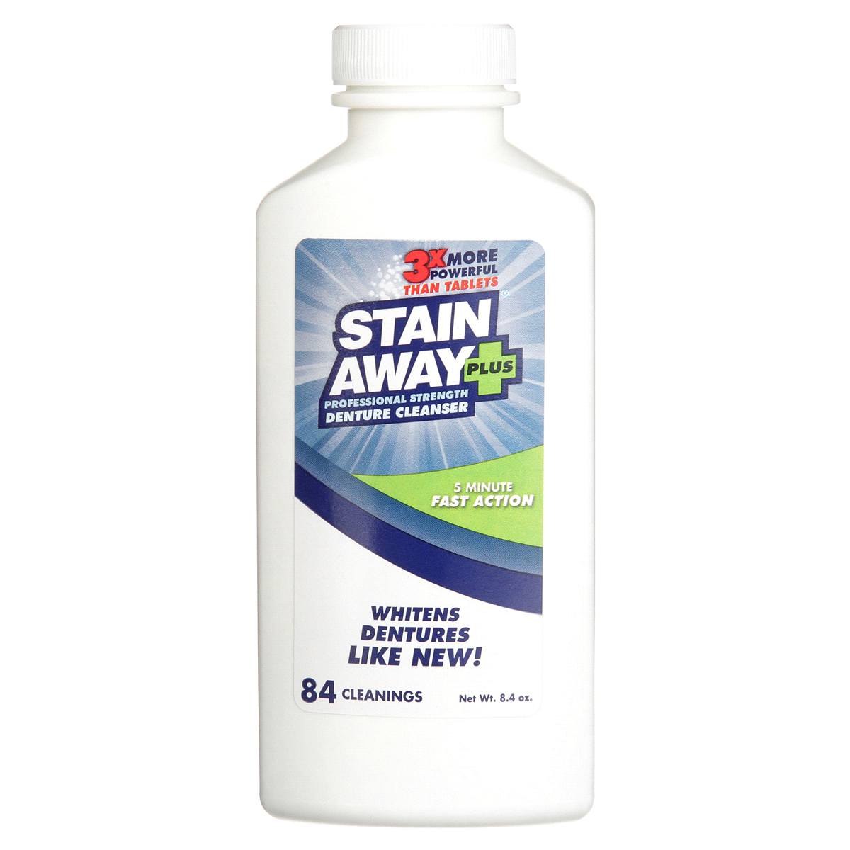 slide 1 of 6, Stain Away Plus Denture Cleanser 8.1 oz, 8.1 oz