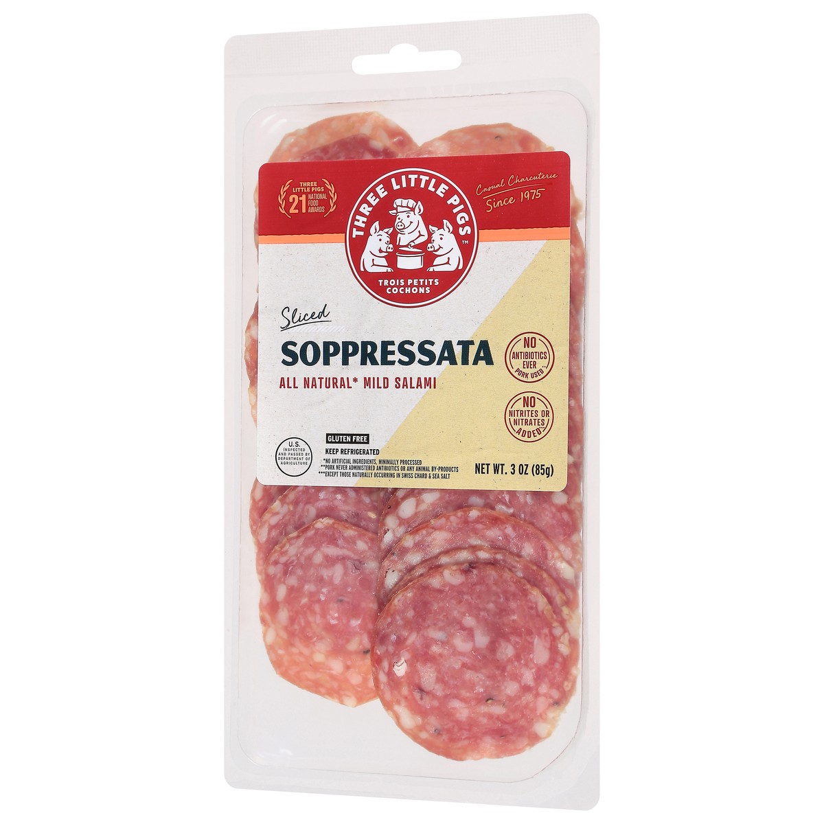 slide 4 of 4, 3 Pigs Sopressata Sweet S, 3 oz