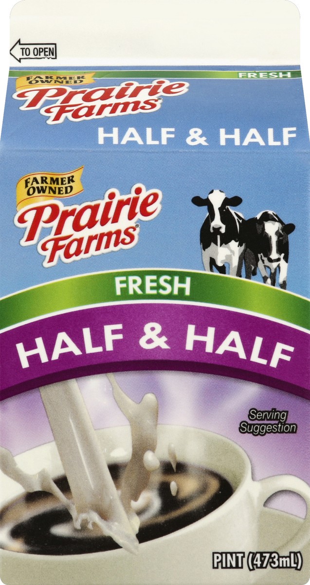 slide 4 of 6, Prairie Farms Half & Half 1 pt, 1 pint