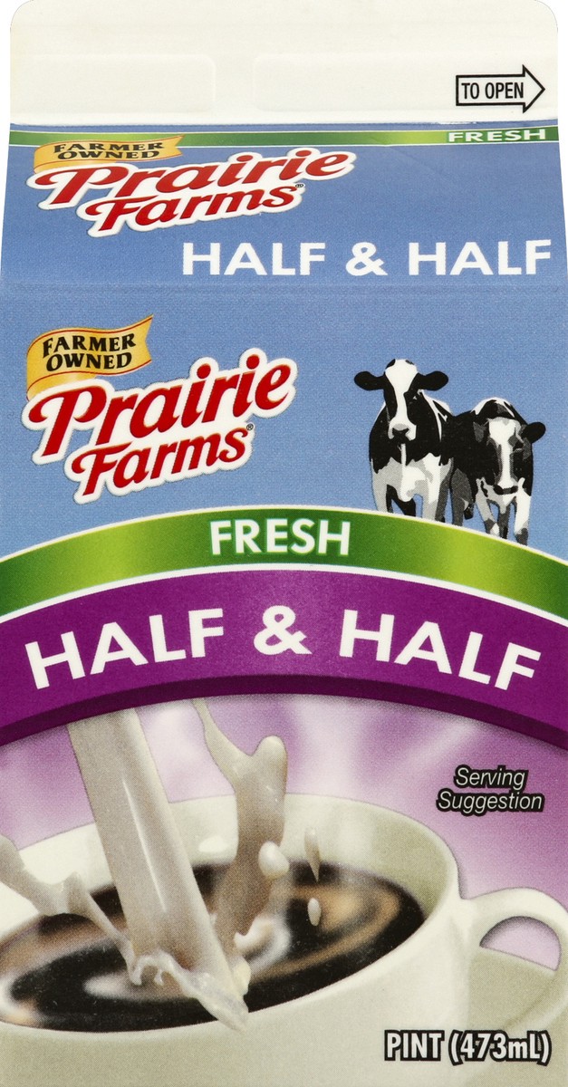 slide 1 of 6, Prairie Farms Half & Half 1 pt, 1 pint