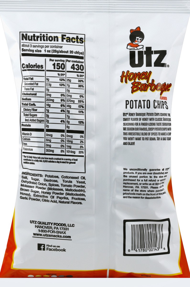 slide 6 of 6, Utz Honey Barbeque Potato Chips, 2.87 oz