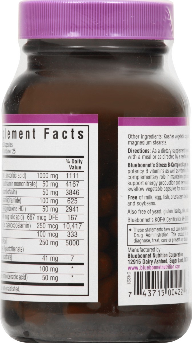 slide 9 of 9, Bluebonnet Nutrition Vegetable Capsules Stress B-Complex 50 ea, 50 ct