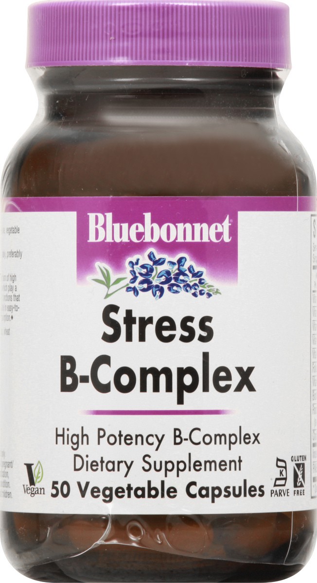 slide 2 of 9, Bluebonnet Nutrition Vegetable Capsules Stress B-Complex 50 ea, 50 ct