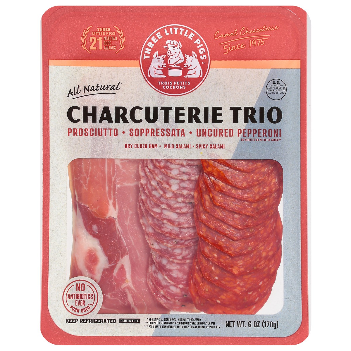 slide 3 of 4, 3 Pigs Charcuterie Trio, 6 oz