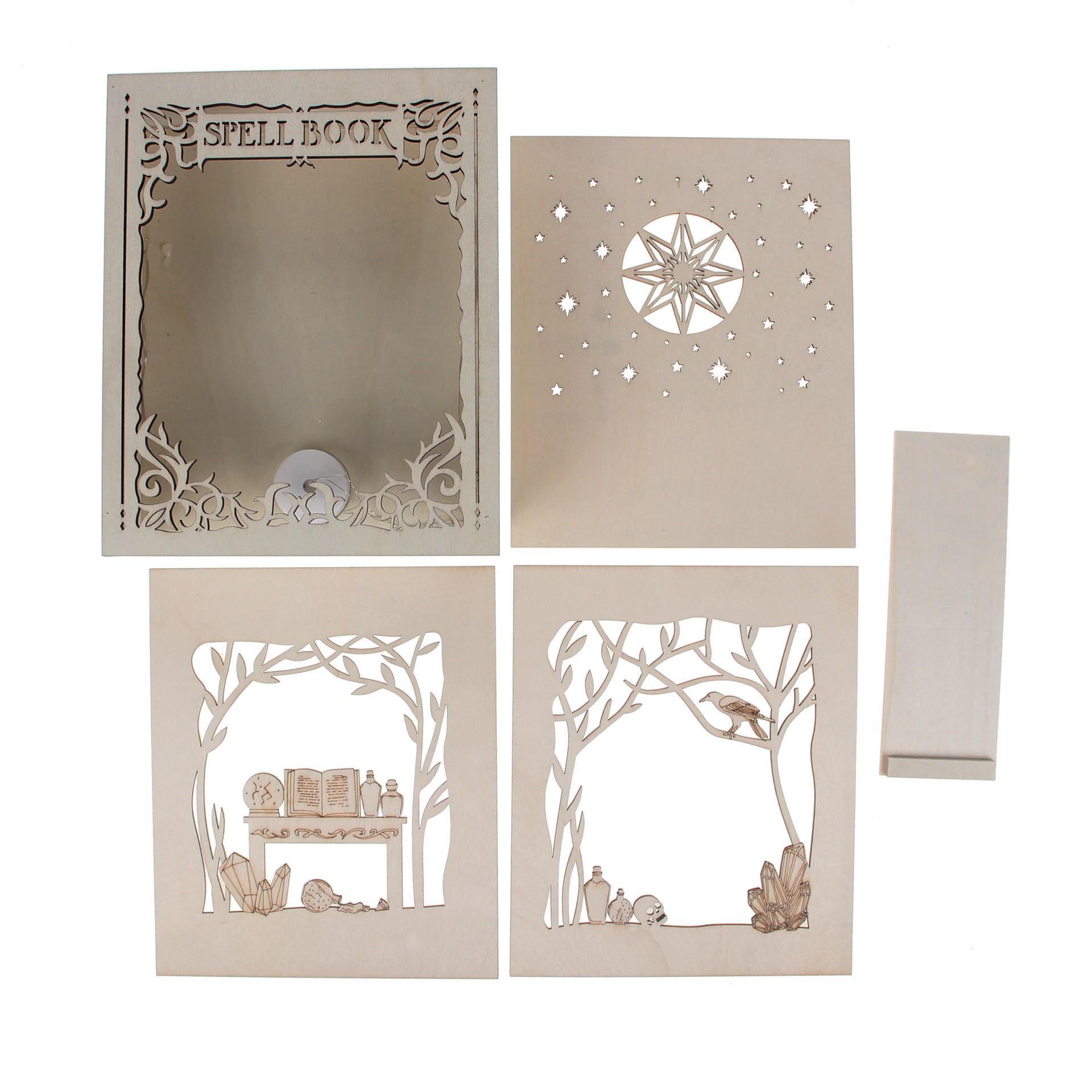 slide 4 of 4, 8.5" Spellbook Diy Led Plywood Decor By Make Market, 8.5 in