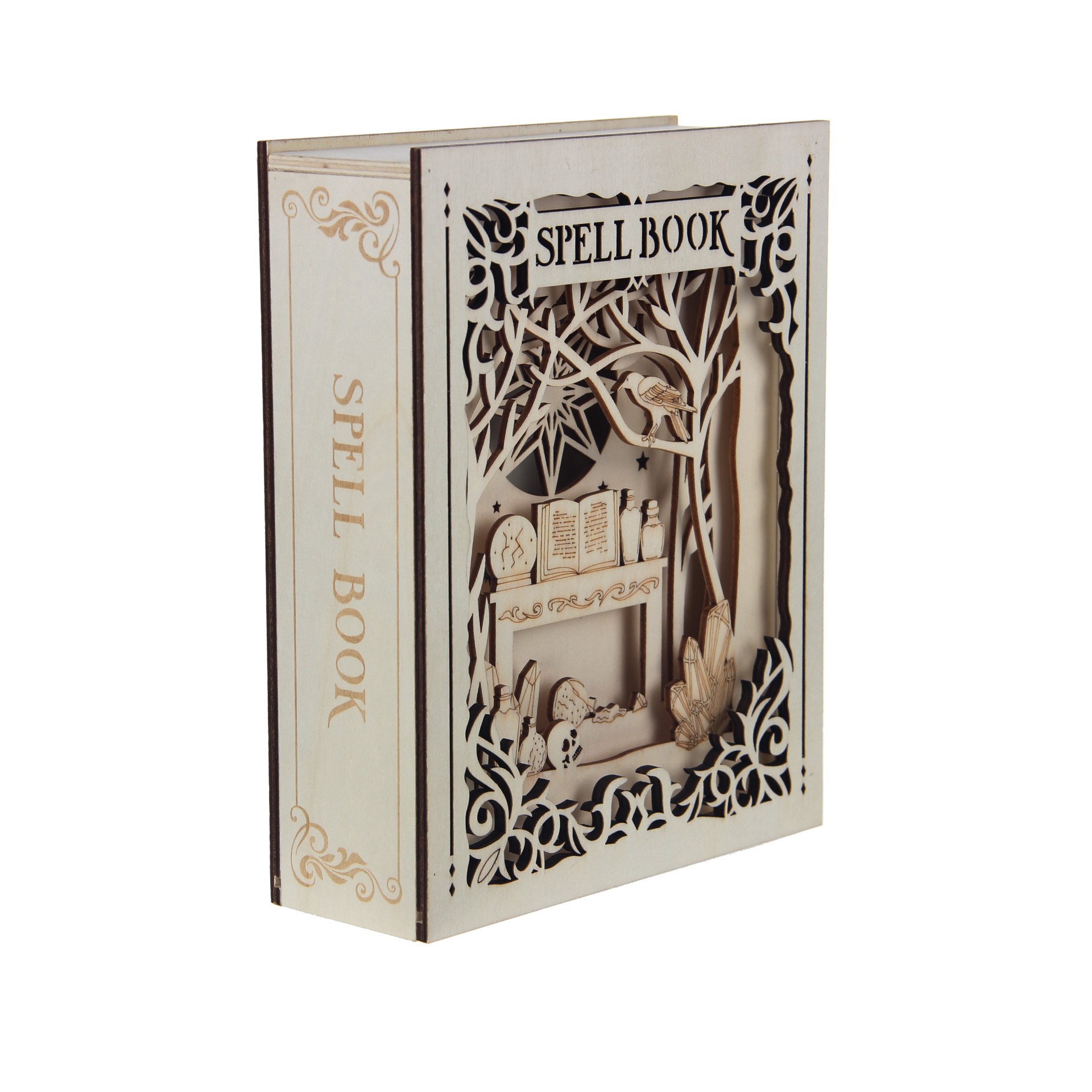 slide 2 of 4, 8.5" Spellbook Diy Led Plywood Decor By Make Market, 8.5 in