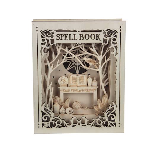 slide 1 of 4, 8.5" Spellbook Diy Led Plywood Decor By Make Market, 8.5 in