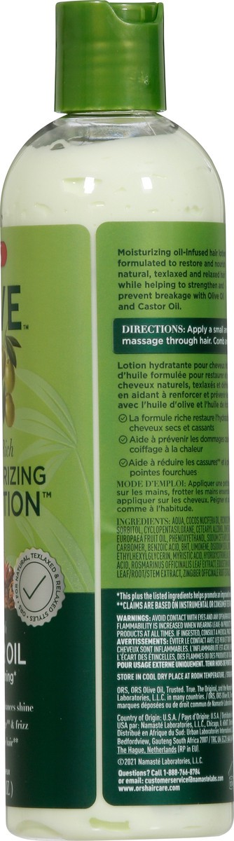 slide 9 of 12, ORS Olive Oil Moisturizing Hair Lotion 12.5 fl oz, 12.50 fl oz