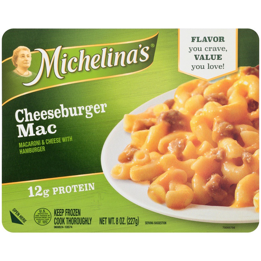 slide 1 of 6, Michelina's Cheeseburger Mac 8.0 Oz. (Frozen), 8 oz