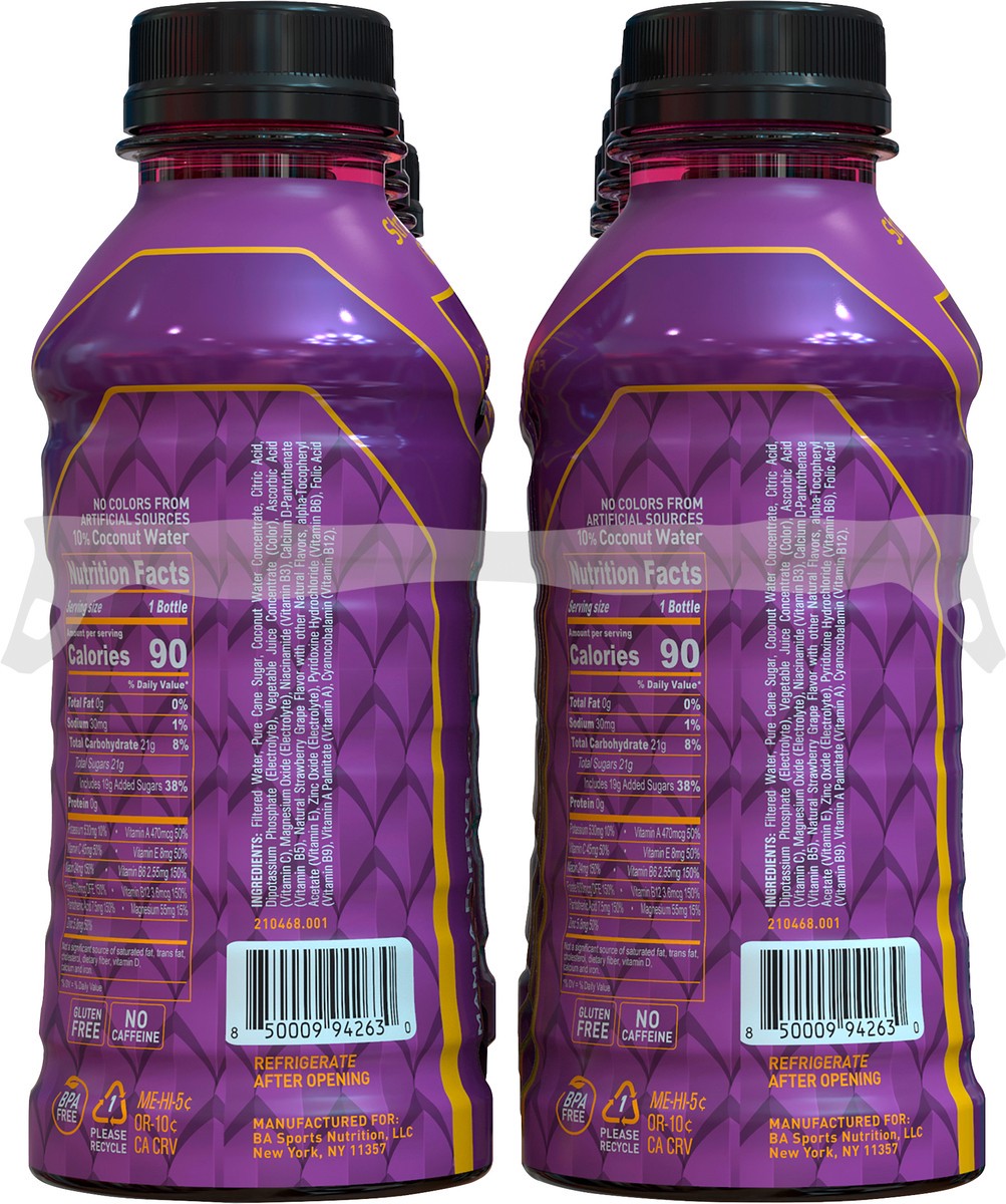 slide 6 of 8, BODYARMOR Sports Drink Strawberry Grape, Coconut Water Hydration, Natural Flavors With Vitamins, Potassium-Packed Electrolytes, 12 fl oz, 8 Pack, 8 ct; 12 oz