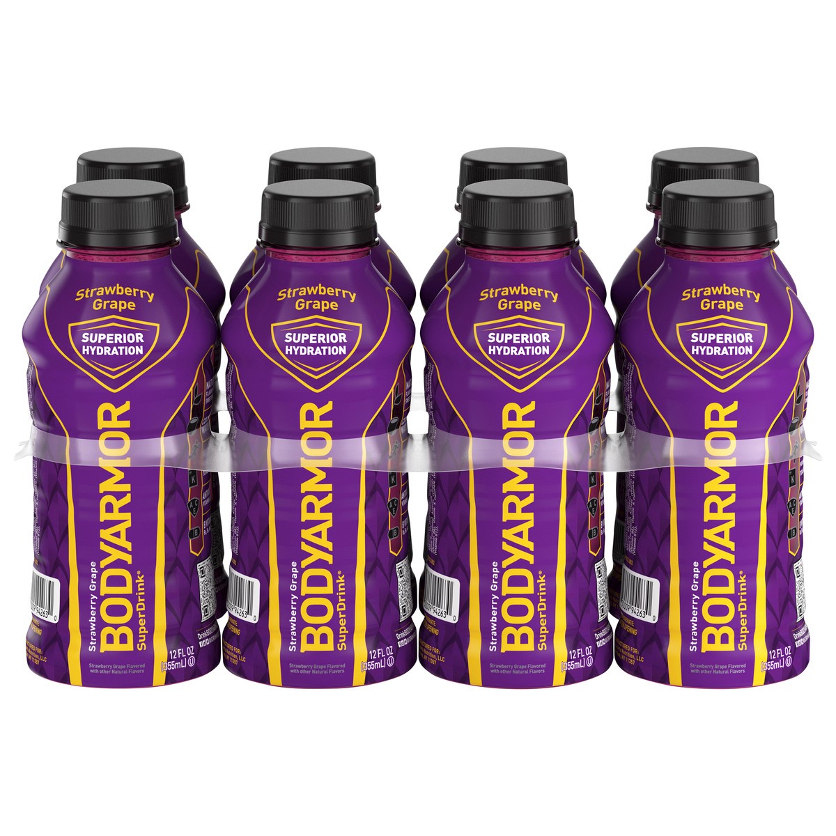 slide 1 of 8, BODYARMOR Sports Drink Strawberry Grape, Coconut Water Hydration, Natural Flavors With Vitamins, Potassium-Packed Electrolytes, 12 fl oz, 8 Pack, 8 ct; 12 oz