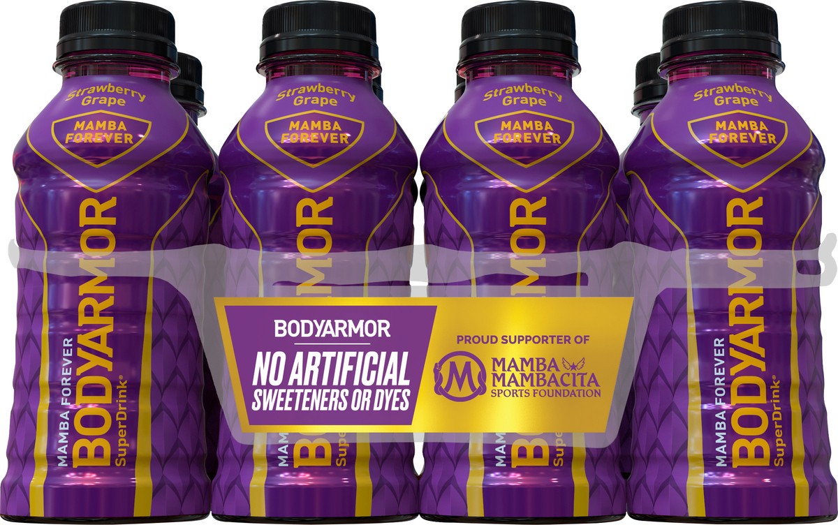 slide 5 of 8, BODYARMOR Sports Drink Strawberry Grape, Coconut Water Hydration, Natural Flavors With Vitamins, Potassium-Packed Electrolytes, 12 fl oz, 8 Pack, 8 ct; 12 oz