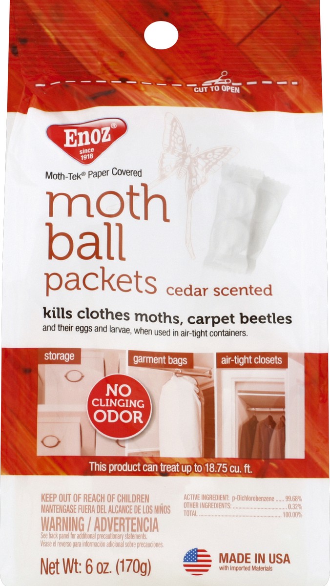 slide 3 of 4, Enoz Moth Balls Packets, Cedar Scented, 6 Ounce, 6 oz