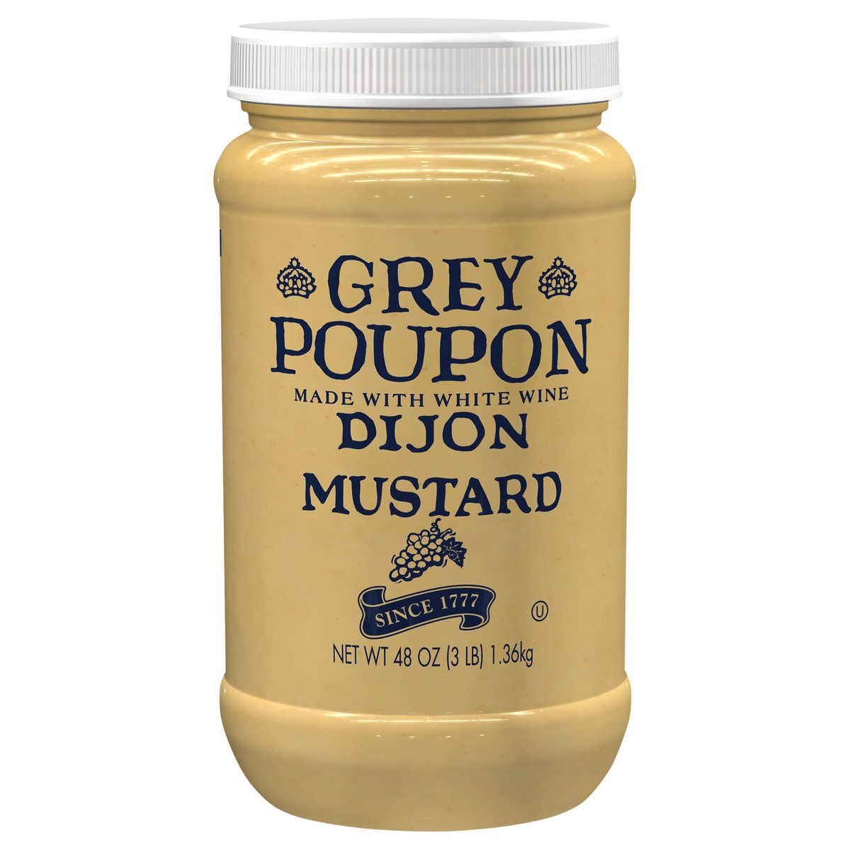 slide 1 of 12, Grey Poupon Dijon Mustard, 48.0 oz Jar, 48 oz