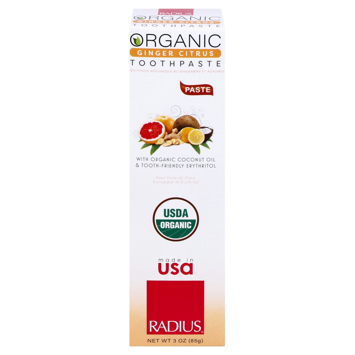 slide 1 of 11, Radius Organic Ginger Citrus Toothpaste 3 oz, 3 oz