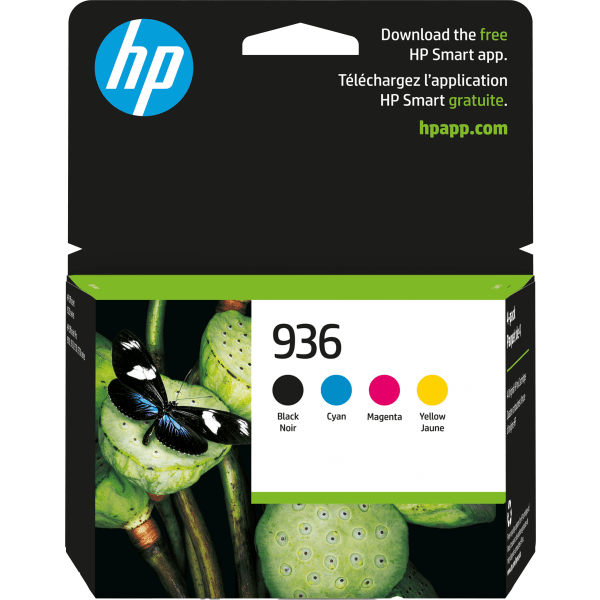 slide 1 of 9, Hp 936 Cmyk Original Ink Cartridges, Pack Of 4 Cartridges, 6C3Z5Ln, 4 ct