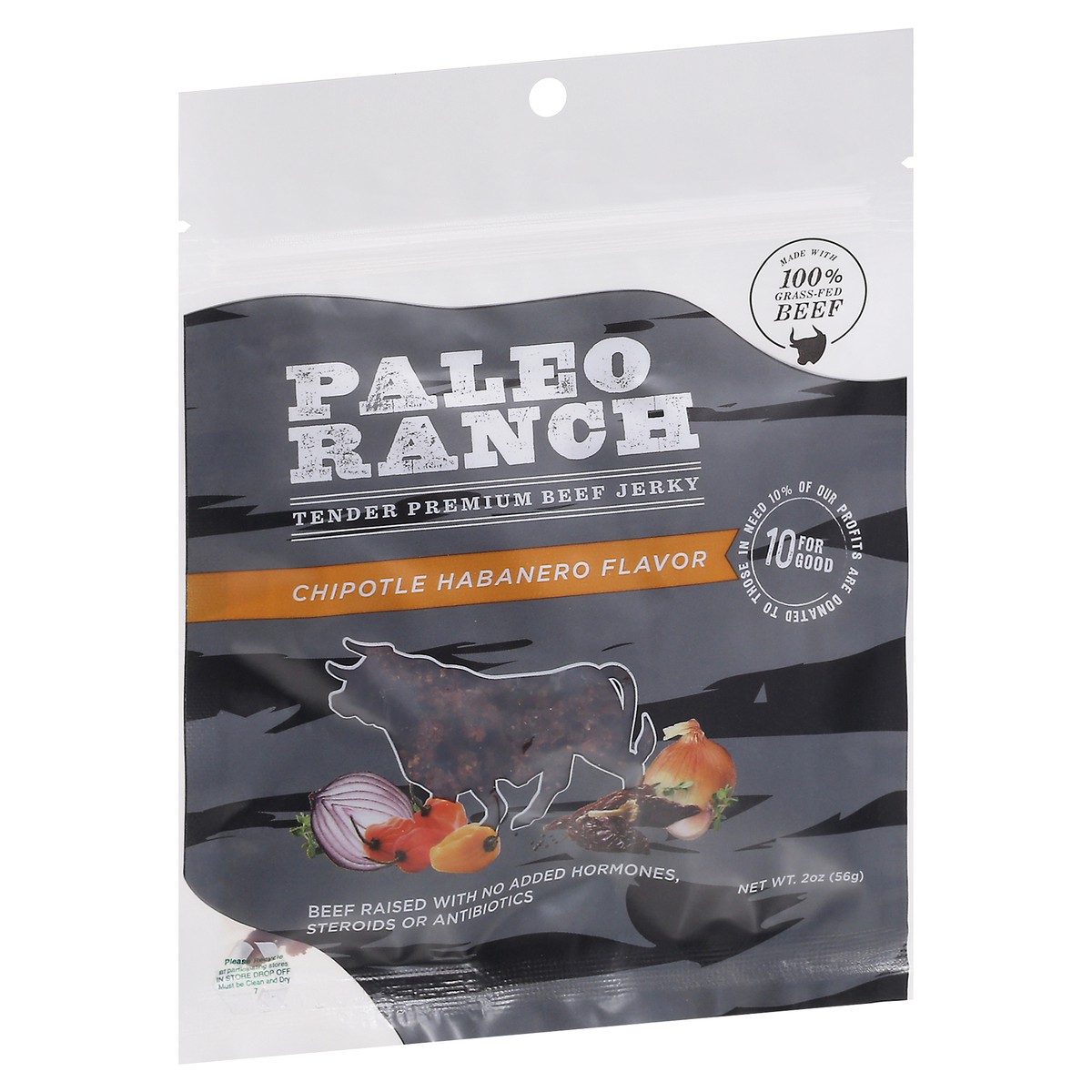 slide 9 of 9, Paleo Ranch Tender Premium Chipotle Habanero Flavor Beef Jerky 2 oz, 2 oz