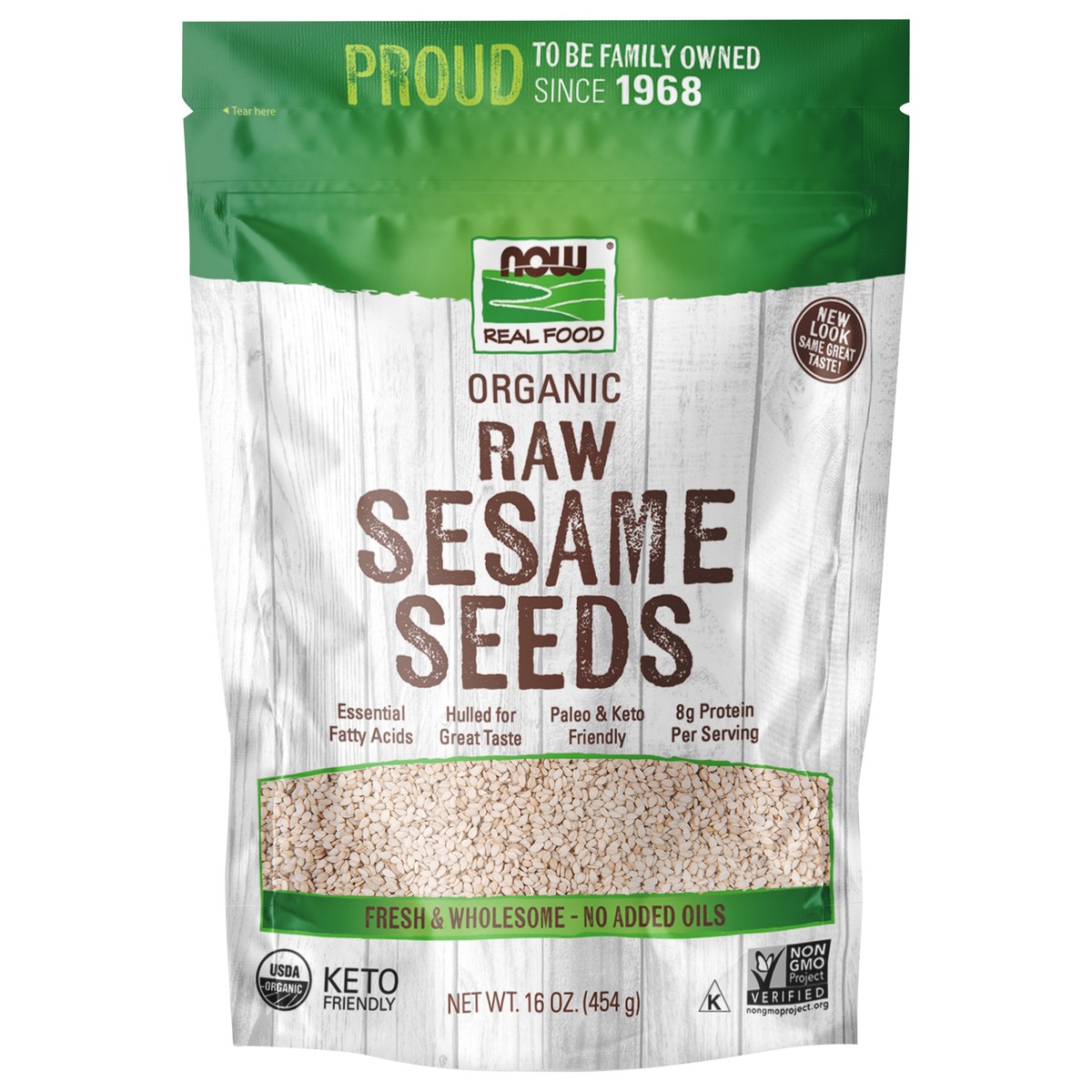 slide 4 of 9, NOW Real Food Sesame Seeds, Organic & Raw - 16 oz., 16 oz