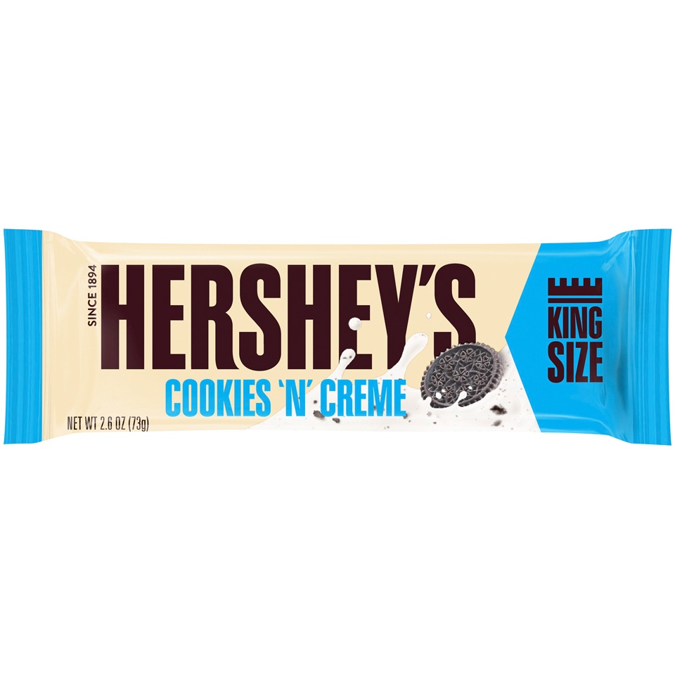 slide 1 of 6, Hershey's Candy Bar Cookies N Creme King Size Bar, 2.6 oz