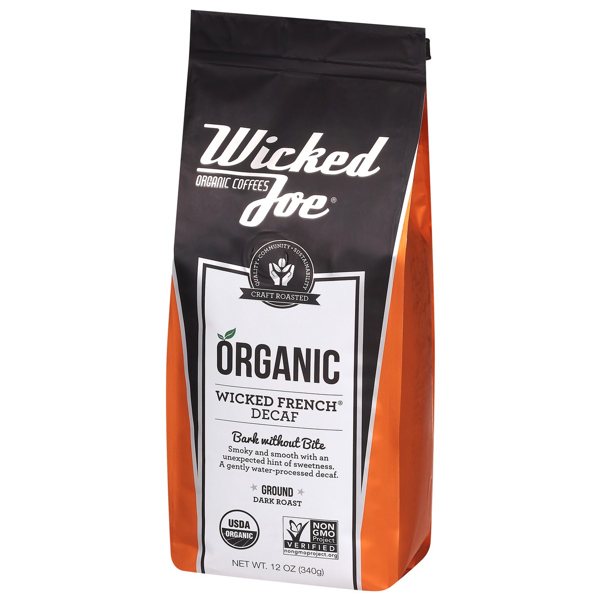 slide 9 of 12, Wicked Joe Coffee Co. Organic Decaf Dark Roast Ground Wicked French Coffee 12 oz, 12 oz