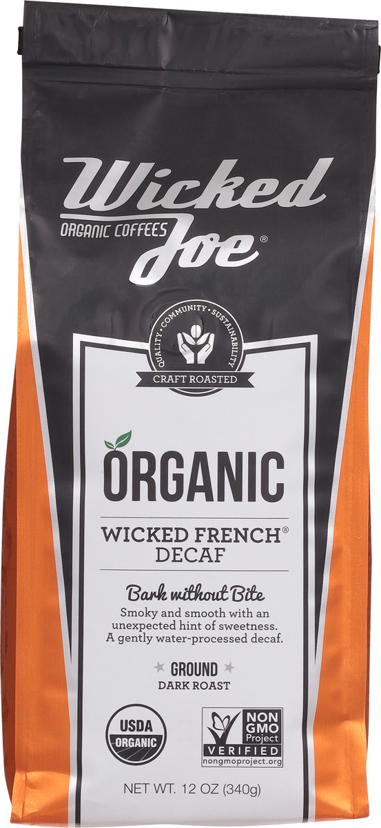 slide 3 of 12, Wicked Joe Coffee Co. Organic Decaf Dark Roast Ground Wicked French Coffee 12 oz, 12 oz