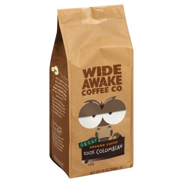 slide 1 of 1, Wide Awake Coffee Co. Wide Awake Coffee Co Columbian Decaffeinated Ground Coffee, 12 oz