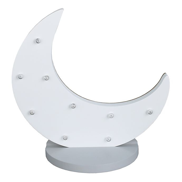 slide 2 of 3, NoJo White Moon Shaped Standing Marquee Light - White, 1 ct