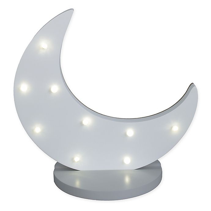 slide 1 of 3, NoJo White Moon Shaped Standing Marquee Light - White, 1 ct