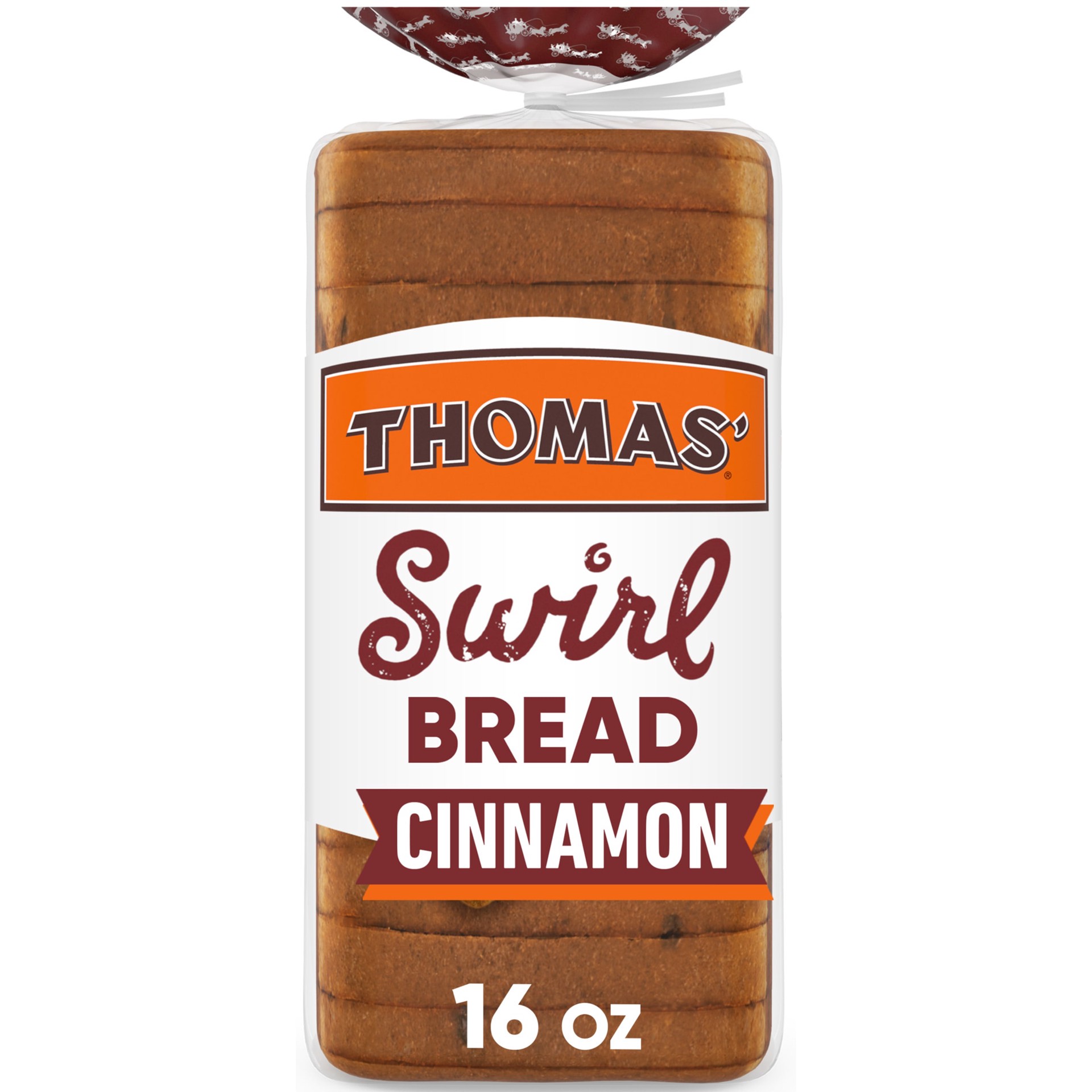 slide 1 of 1, Thomas' Cinnamon Swirl Bread, 16 oz, Cinnamon Bread, Bag, 16 oz