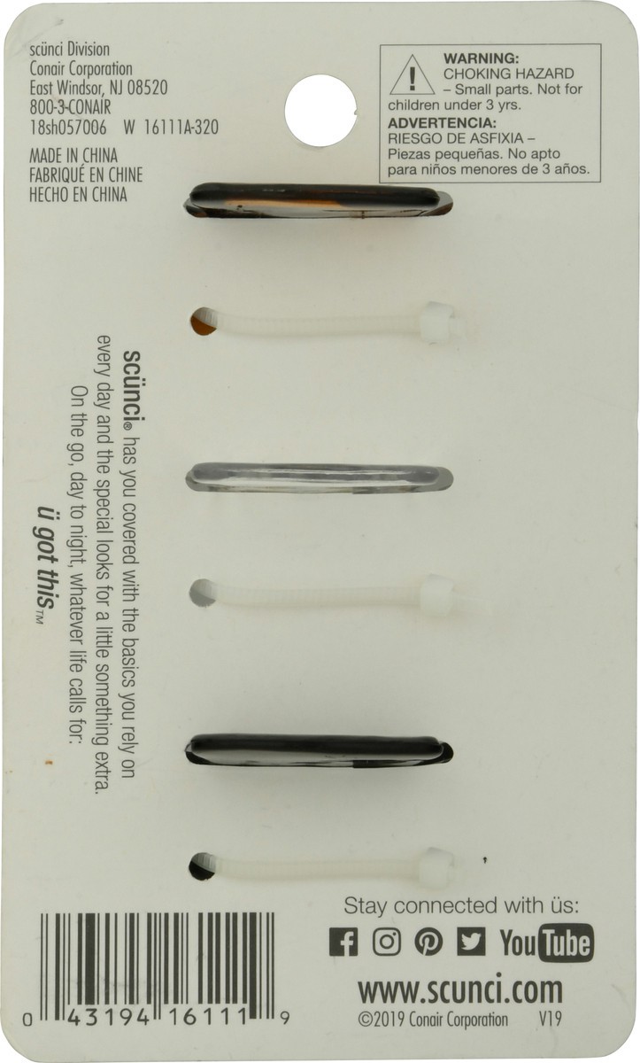 slide 8 of 9, scünci Jaw Clips 3 ea, 3 ct