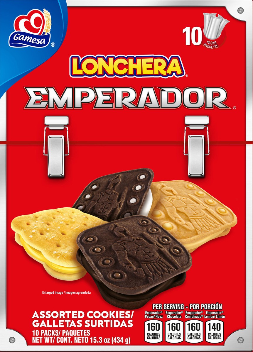 slide 1 of 11, Gamesa Lonchera Emperador Variety (10 - 1.53 Ounce) 15.3 Ounce 10 Pack Plastic Packet, 10 ct