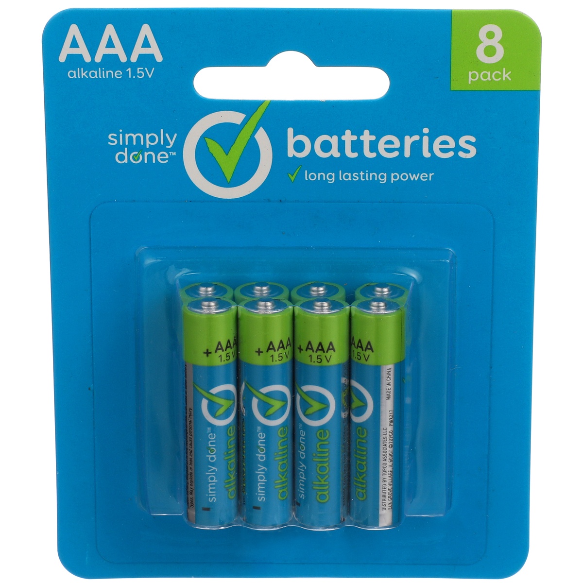 slide 1 of 1, Simply Done AAA Batteries, 8 ct