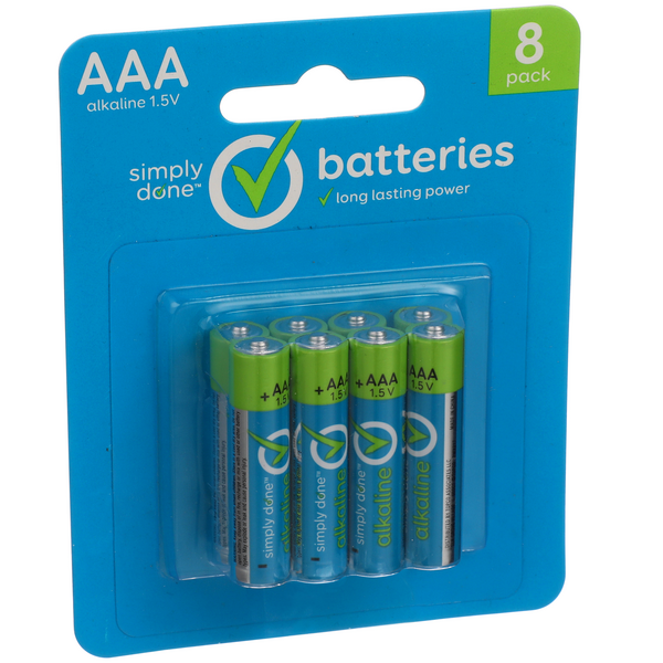 slide 1 of 1, Simply Done AAA Batteries, 8 ct