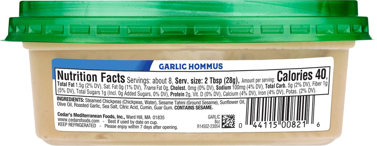 slide 4 of 4, Cedar's Garlic Hummus, 8 oz