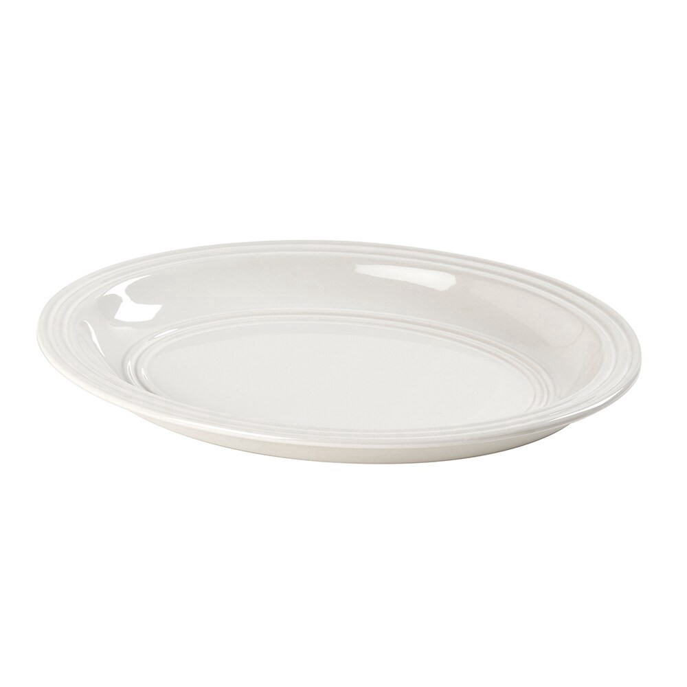 slide 1 of 2, Dash of That Grace Oval Serve Platter - Ivory, 1 ct