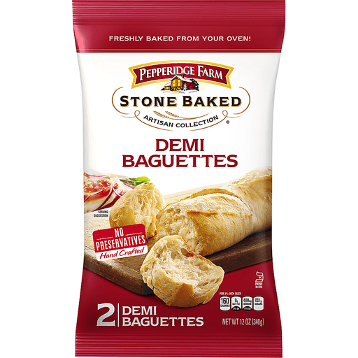 slide 1 of 4, Pepperidge Farm Stoned Baked Artisan Collection Demi Baguettes, 12 oz