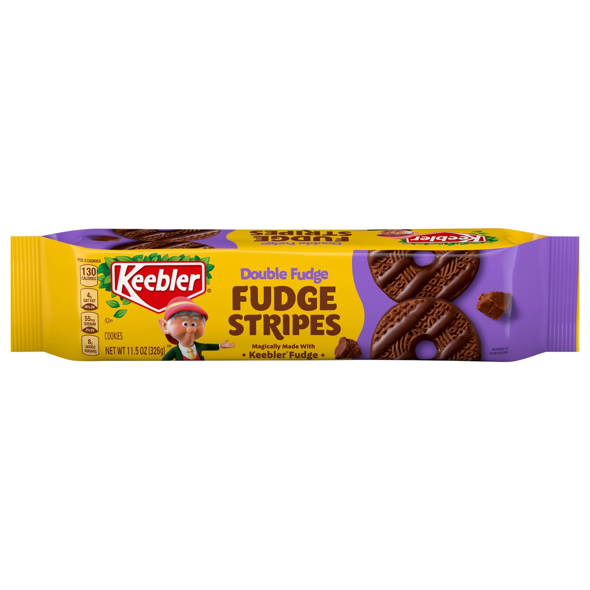 slide 4 of 4, KEEBLER Double Fudge, Fudge Stripes Cookies - 11.5oz / 326g, 11.5 oz
